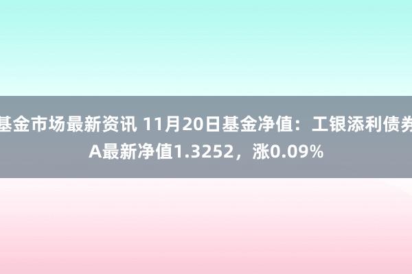 基金市场最新资讯 11月20日基金净值：工银添利债券A最新净值1.3252，涨0.09%