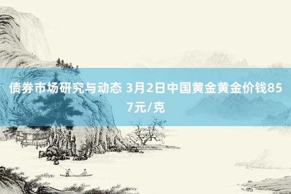 债券市场研究与动态 3月2日中国黄金黄金价钱857元/克