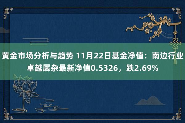 黄金市场分析与趋势 11月22日基金净值：南边行业卓越羼杂最新净值0.5326，跌2.69%