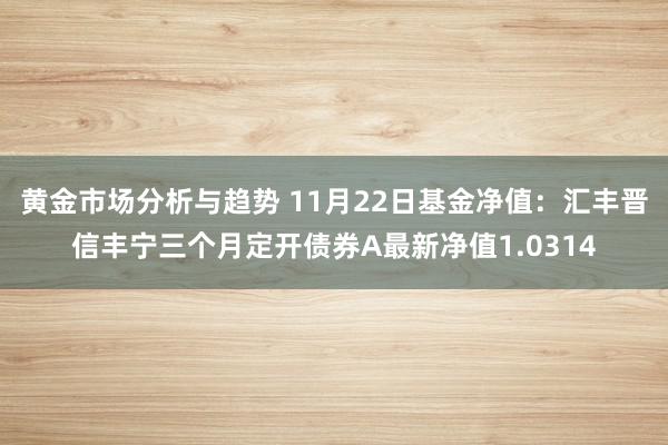 黄金市场分析与趋势 11月22日基金净值：汇丰晋信丰宁三个月定开债券A最新净值1.0314