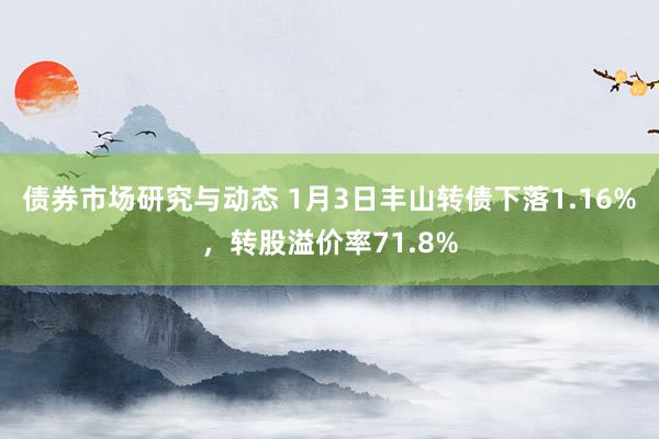 债券市场研究与动态 1月3日丰山转债下落1.16%，转股溢价率71.8%