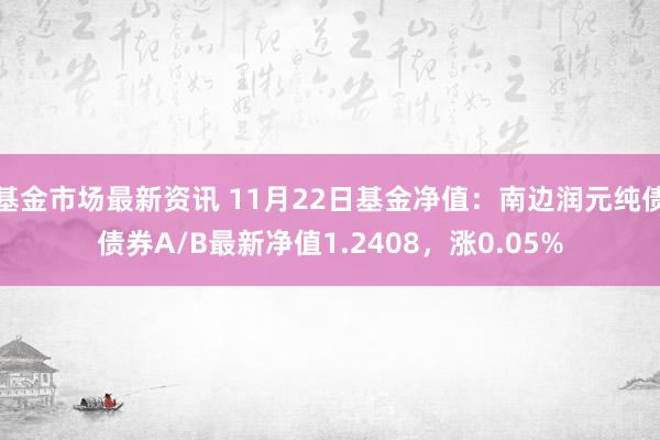 基金市场最新资讯 11月22日基金净值：南边润元纯债债券A/B最新净值1.2408，涨0.05%