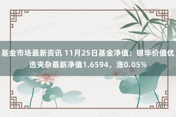 基金市场最新资讯 11月25日基金净值：银华价值优选夹杂最新净值1.6594，涨0.05%