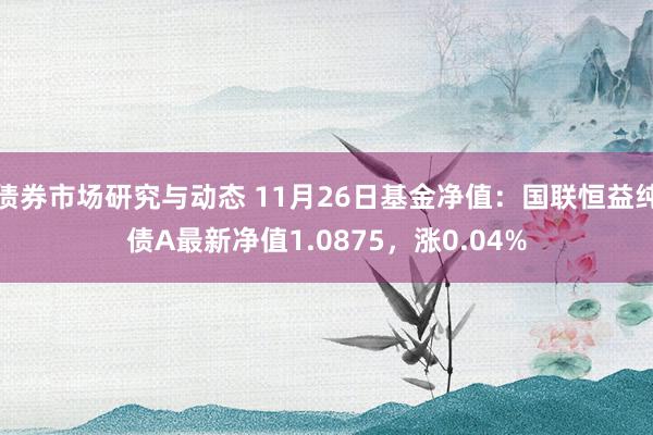 债券市场研究与动态 11月26日基金净值：国联恒益纯债A最新净值1.0875，涨0.04%