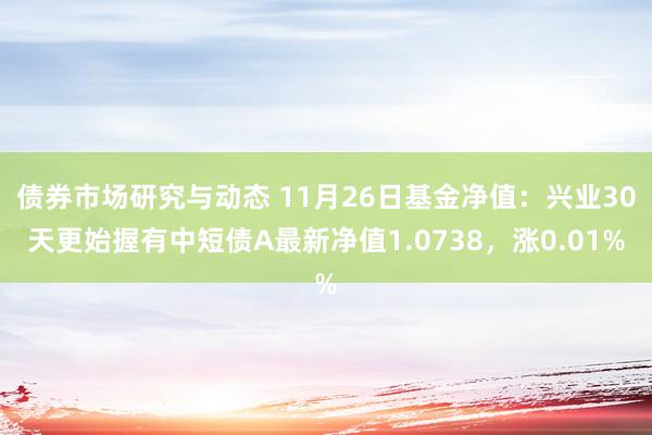 债券市场研究与动态 11月26日基金净值：兴业30天更始握有中短债A最新净值1.0738，涨0.01%