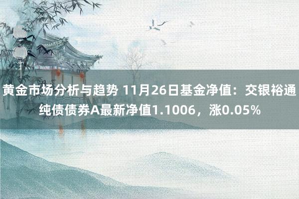 黄金市场分析与趋势 11月26日基金净值：交银裕通纯债债券A最新净值1.1006，涨0.05%