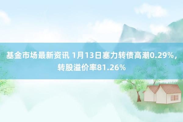 基金市场最新资讯 1月13日塞力转债高潮0.29%，转股溢价率81.26%