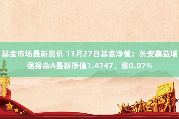 基金市场最新资讯 11月27日基金净值：长安鑫益增强搀杂A最新净值1.4747，涨0.07%